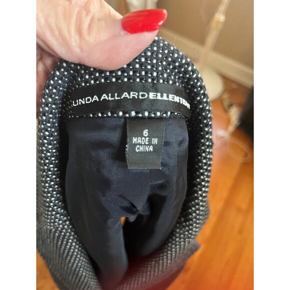 Linda Allard Ellen Tracy 3 button black tweed blazer size 6 Mint condition Perfe - Picture 5 of 6